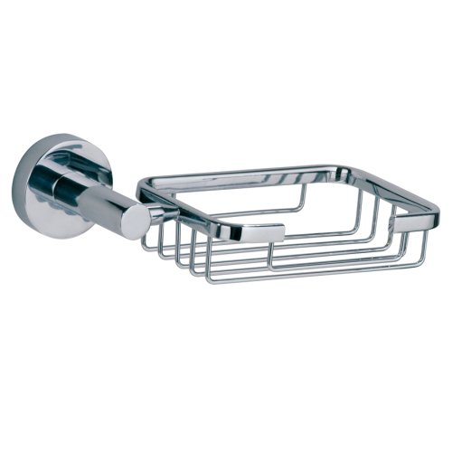 Nie Wieder Bohren hoom Seifenkorb, Montage ohne Bohren, Messing, verchromt, garantiert rostfrei, inkl. Klebelösung, 51mm x 183mm x 107mm von tesa