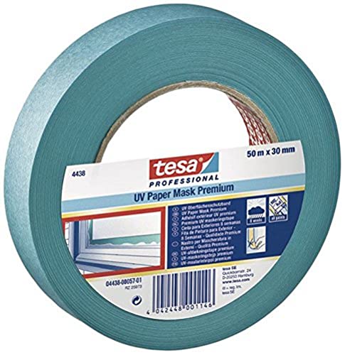 TESA Kreppklebeband 4438 30 mm x 50 m, 1 Stück, blau,04438-00017-00 von Best Price Square