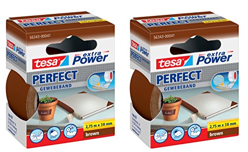 tesa extra Power Gewebeband (38mm ? 2er Pack, Braun) von tesa