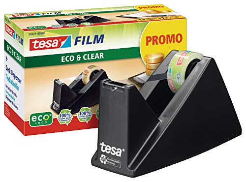 Tesa© Tischabroller ecoLogo©, gefllt - inklusive 1 Rolle Eco & Clear, schwarz von tesa