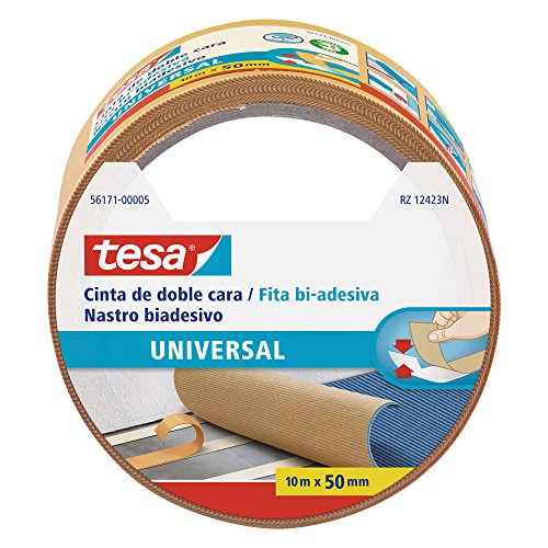 Tesa 56171-00005-02 Doppelseitiges Klebeband, universal, 10 m x 50 mm von tesa