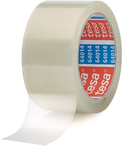 Tesa 64014 Klebeband Paketklebeband Paketband 66m x 50mm (6 Rollen + 1 Rolle Gewebeband 2,5m, transparent) von tesa