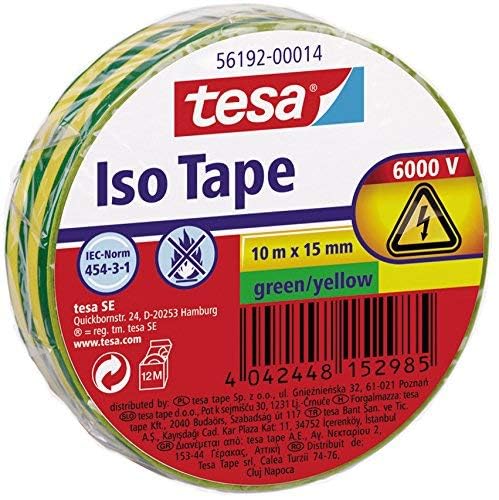 Tesa Isolierband, grün │ gelb, 10 Rollen von tesa