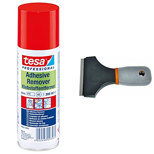 Tesa Klebstoffentferner farblos 200ml & Avit AV12021 Universal-Schaber von tesa