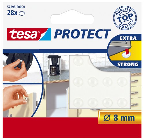 Tesa Protect Lärmstopper, rund, Ø8mm, transparent, 28 Stück von tesa