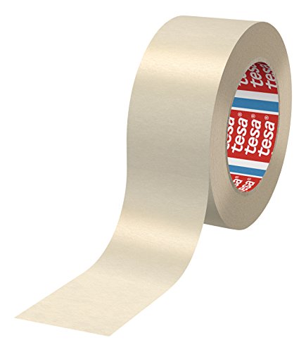 tesa® 4317 - 36 Rollen (Gewerbliches Gebinde), Flachgekrepptes Papierabdeckband für Lackierarbeiten mit anschließender Trocknung bis 80°C, 50m x 50mm von tesa