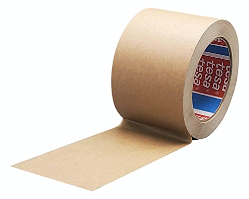 tesa 4713, Papierklebeband, Papier Packband, Verpackungsklebeband, 50mm x 50m (75mm braun, 1 Rolle) von tesa