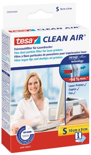 tesa Clean Air - effektiver Feinstaubfilter für Laserdrucker (Größe S) von tesa