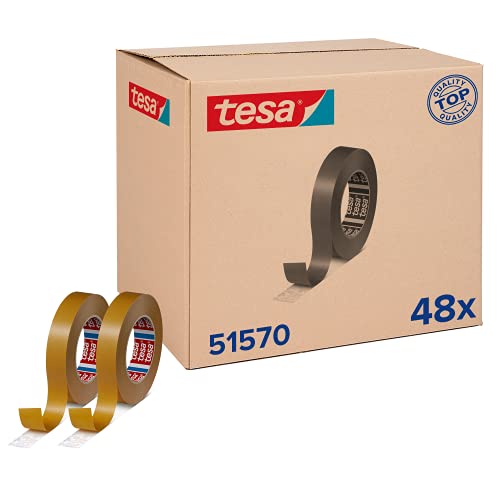 tesafix 51570 Montageband im 48er Pack - Vielseitiges, doppelseitiges Klebeband - zur Montage ohne Bohren - farblos - 48 Rollen je 50 m x 25 mm von tesa