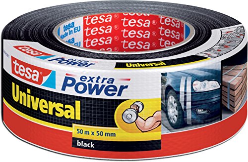 tesa 56389 Reparaturband extra Power Universal, UV-beständig, wasserfest, 50m x 50mm, schwarz (8er Aktionspack) von tesa