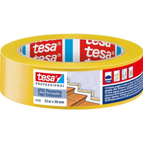 tesa 67001-00000-00 Putzband Gelb (L x B) 33m x 30mm, 3 Stück von tesa