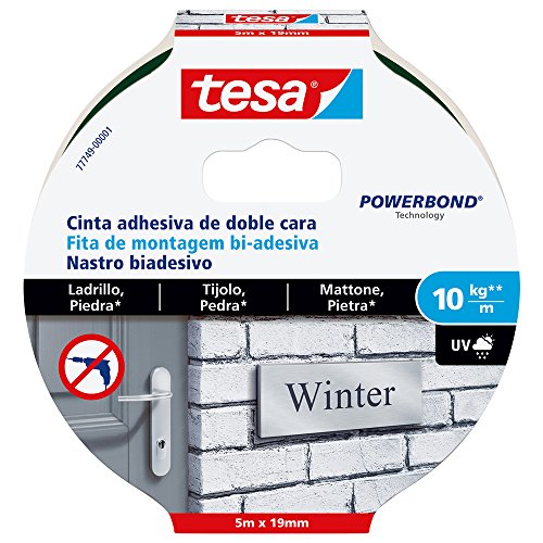 tesa 77749 – 00001 – 00 doppelseitig für Ziegel und Stein (10 kg/m) von tesa