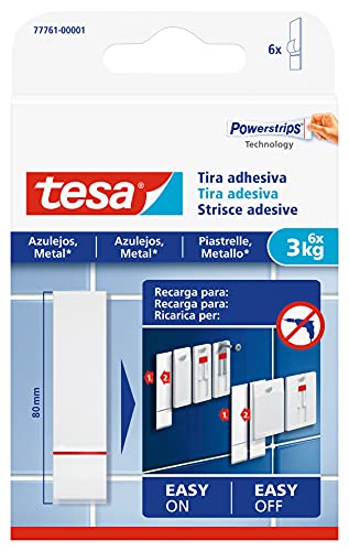 tesa Klebestreifen für Fliesen und Metall mit einer Haltekraft von 3kg. von tesa