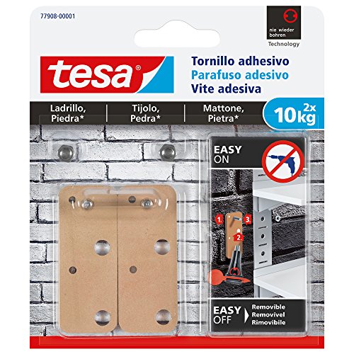 tesa 77908 – 00001 – 00 – Schraube Aufkleber eckig für Ziegel und Stein (10 kg) von tesa