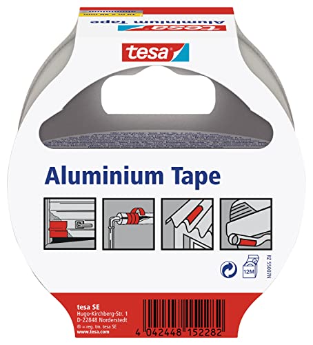 tesa Aluminiumband, selbstklebend, 10m x 50mm, Silber (10 Rollen) von tesa