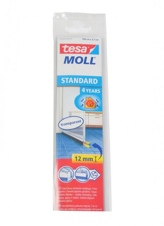 tesa Dichtlippe Tesa Moll Türbodendichtung Zugluftstopper Doppeldichtung Schiene, L: 100 cm von tesa