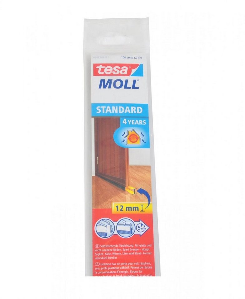 tesa Dichtlippe Tesa Moll Türbodendichtung Zugluftstopper Doppeldichtung Schiene, L: 100 cm von tesa