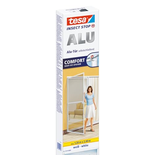 tesa Insect Stop ALU COMFORT Fliegengitter für Türen XL - Insektengitter mit Aluminium-Rahmen & Clear View - Tür Insektenschutz - Weiß, 120 cm x 240 cm tesa Insect Stop ALU COMFORT Fliegengitter für Türen XL - Insektengitter mit Aluminium-Rahmen & Clear View - Tür Insektenschutz - Weiß, 120 cm x 240 cm von TESA