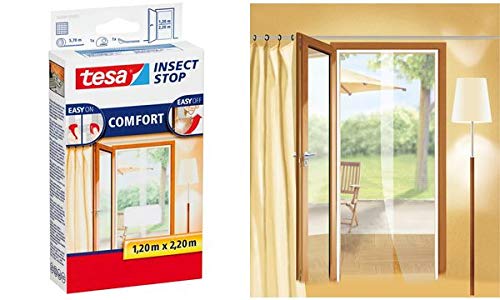 tesa Fliegengitter COMFORT für Türen, 2 x je 0,65 m x 2,20 m, Sie erhalten 1 Packung, Packungsinhalt: 2 Stück von tesa