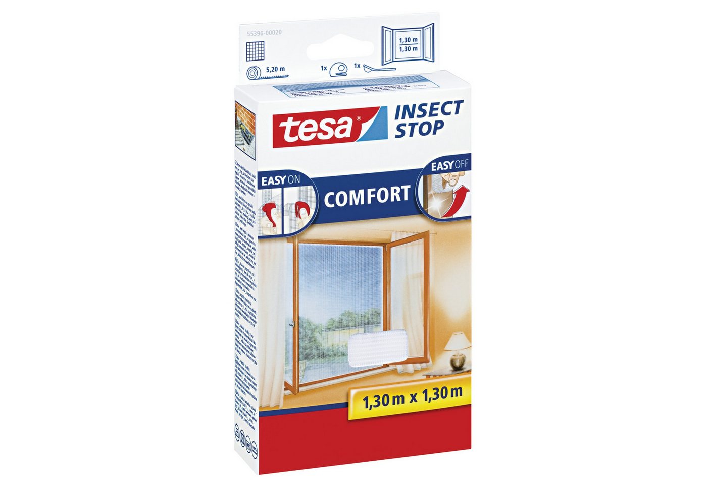 tesa Fliegengitter-Gewebe tesa Fliegengitter Insect Stop COMFORT für Fenster - 1,3 m x 1,3 m - von tesa