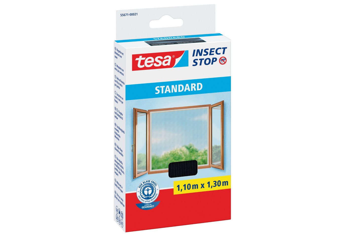 tesa Fliegengitter-Gewebe tesa Fliegengitter Insect Stop STANDARD für Fenster - 1,1 m x 1,3 m - von tesa