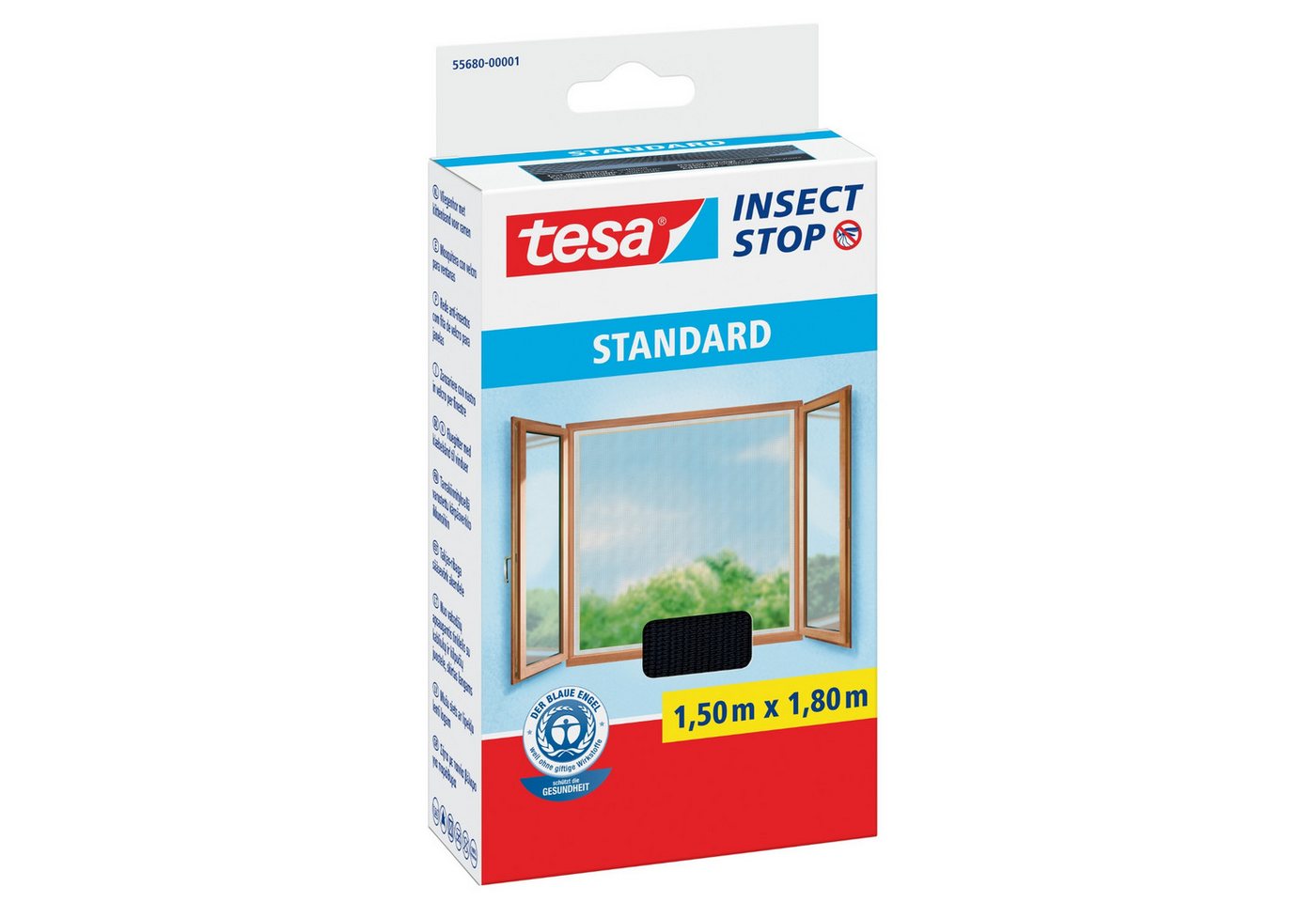 tesa Fliegengitter-Gewebe tesa Fliegengitter Insect Stop STANDARD für Fenster - 1,5 m x 1,8 m - von tesa