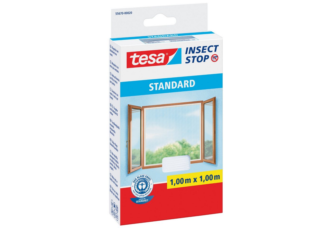 tesa Fliegengitter-Gewebe tesa Fliegengitter Insect Stop STANDARD für Fenster - 1 m x 1 m - weiß von tesa