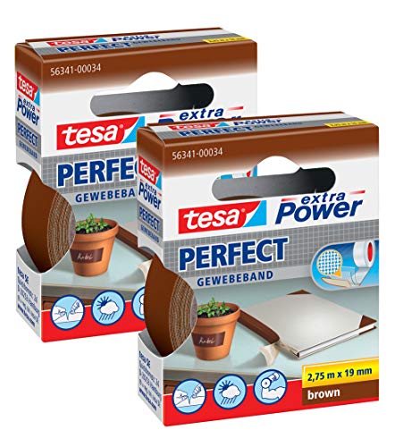 tesa Gewebeklebeband extra Power Gewebeband (Braun / 2 Packungen) von tesa