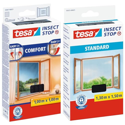 tesa Insect Stop COMFORT Fliegengitter für Fenster & Insect Stop Standard Fliegengitter für Fenster von tesa