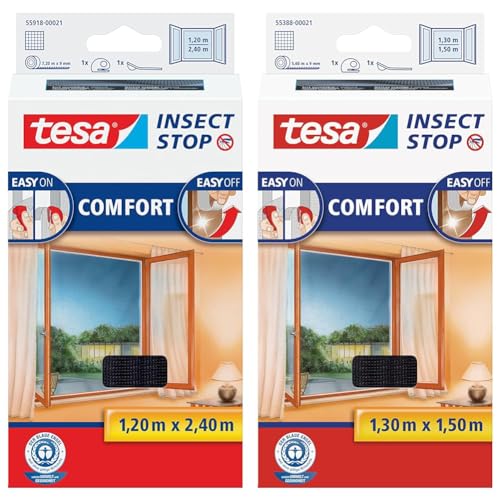 tesa Insect Stop COMFORT Fliegengitter für bodentiefe Fenster & Insect Stop COMFORT Fliegengitter für Fenster von tesa
