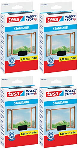 tesa Insect Stop Standard Fliegengitter für Fenster anthrazit 4er Packl von tesa