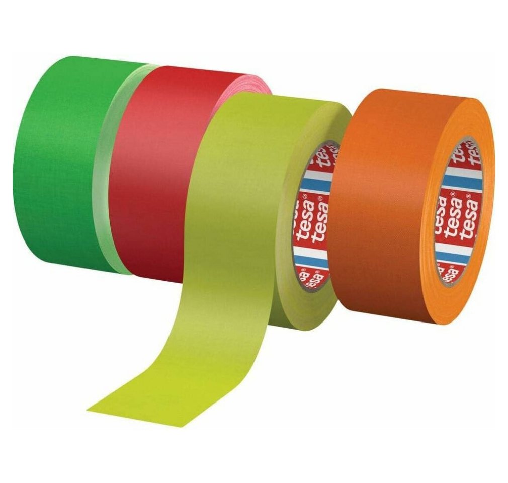tesa Klebeband Gewebeband gelb 38,0 mm x 25,0 m 1 Rolle von tesa