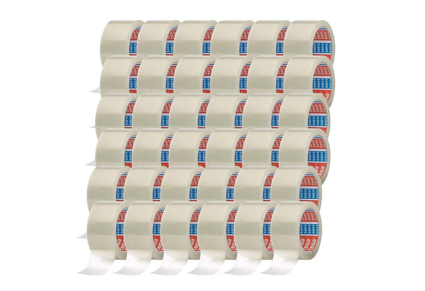 tesa Klebeband 36x Packband 64014 PP transparent 50 mm x 66 m (36-St) von tesa