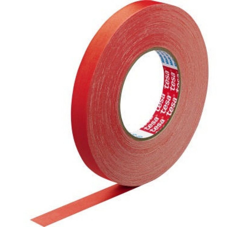 tesa Klebeband Gewebeband 57230-00004 19mmx50m rot für Innen- und Außenbereich von tesa