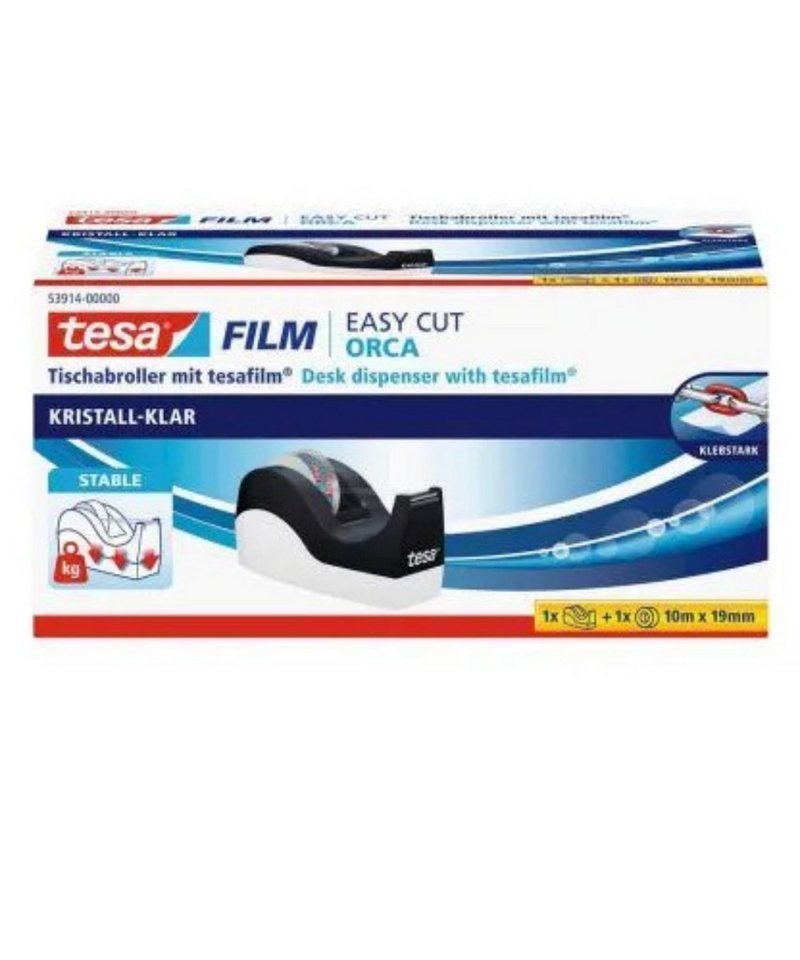 tesa Klebeband tesa Tischabroller Orca schwarz/weiß (packung, 1-St., Klebefilmabroller Orca) Gewicht: 680,0 g von tesa