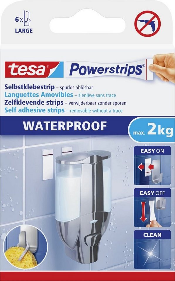 tesa Klebehaken tesa Haken Powerstrip Large weiß, waterproof von tesa