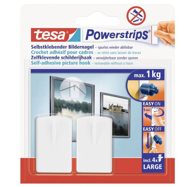 tesa Klebehaken tesa POWERSTRIPS® Bilder-Nagel Weiß Inhalt: 2 St., (POWERSTRIPS) von tesa