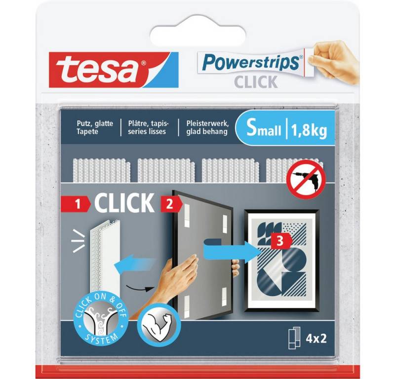 tesa Klebehaken tesa Powerstrips CLICK Small 4x 2 Stück (L x B) 60 mm x 20 mm Inhalt:, (Powerstrips CLICK) von tesa