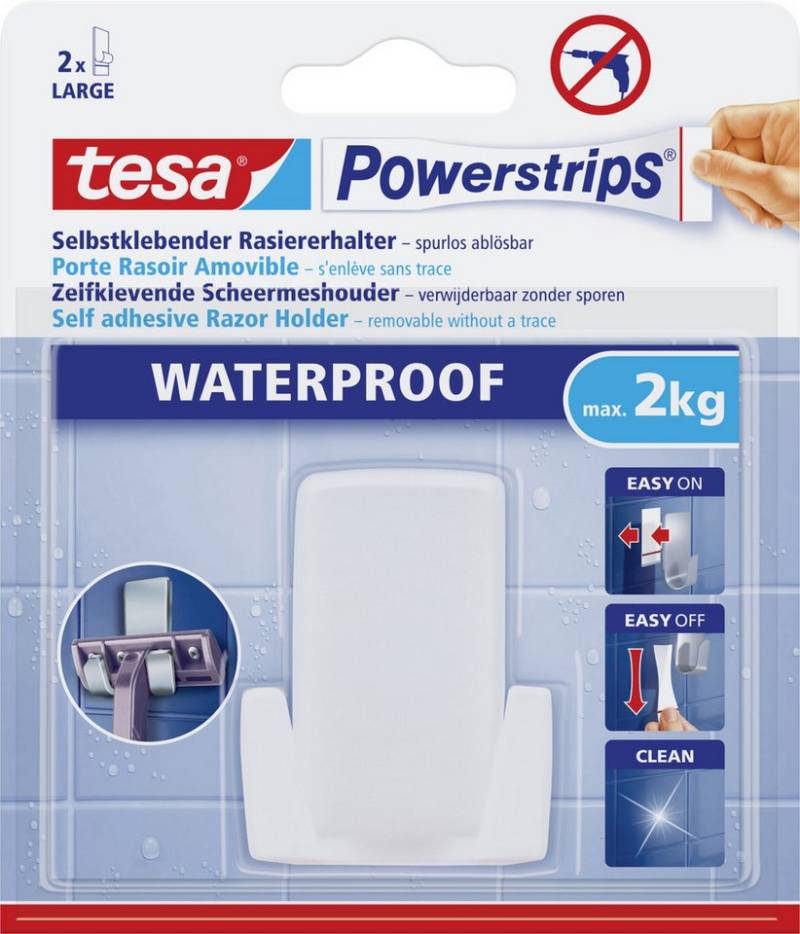 tesa Klebehaken tesa Rasiererhalter Powerstrip weiß, waterproof von tesa