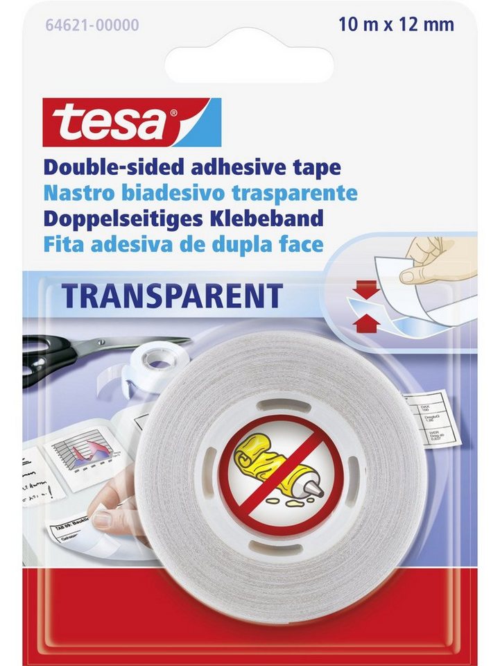 tesa Klebehaken tesa doppelseitiges Klebeband 10 m x 12 mm von tesa