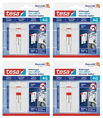 tesa Klebenagel für Fliesen und Metall (4 Kg | 4er Pack) von tesa