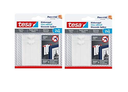 tesa Klebenagel für Tapeten und Putz 2 kg halteleistung (2 kg 4 Nägel) von tesa