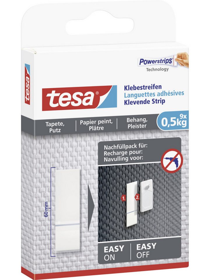tesa Klebepad tesa Klebestreifen Traglast 500 g, 9 Stück tesa Klebepad tesa Klebestreifen Traglast 500 g, 9 Stück von tesa