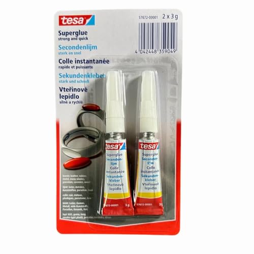 Tesa Kleber, stark, Sekundenkleber, Sofortkleber 2 x 3 g von tesa