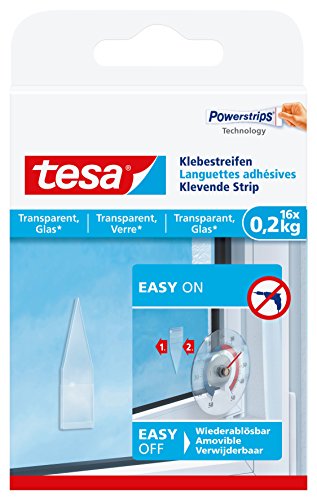 tesa Klebestreifen zum Befestigen auf transparentem Untergrund z.B. Glas, 0,2 kg Halteleistung von tesa
