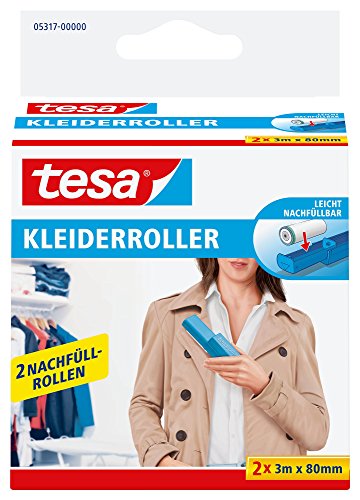 tesa Kleiderroller Nachfüllpackung, 2 x 3 m x 80 mm, Weiß tesa Kleiderroller Nachfüllpackung, 2 x 3 m x 80 mm, Weiß von tesa