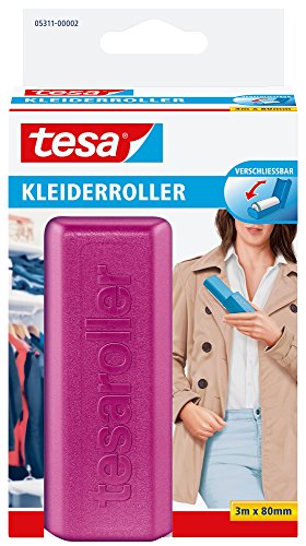 tesa Kleiderroller Vorteilspack, 1 x 3 m x 80 mm, rosa / hellgelb / hellgrau von tesa