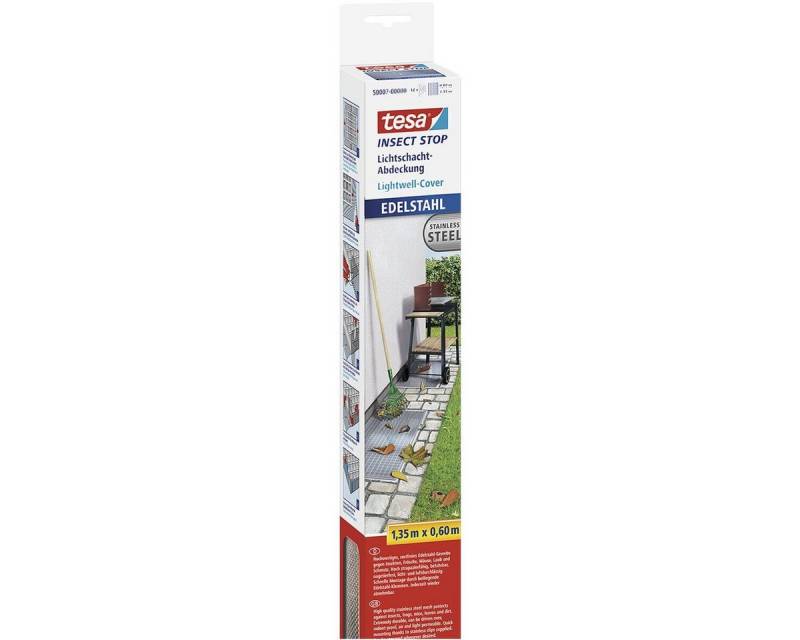 tesa Lichtschachtabdeckung Insect Stop 50007, Edelstahl, befahrbar von tesa
