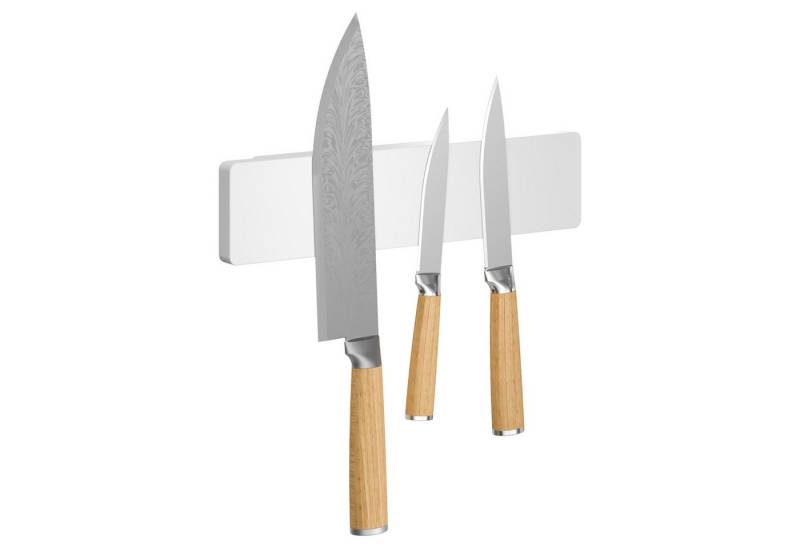 tesa Magnet-Messerblock tesa Küchenzubehör Messer-Magnetleiste - selbstklebender Messer-Halter (2tlg), Magnetische Wandhalterung für Messer, Montage ohne Bohren von tesa