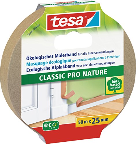 tesa Malerband CLASSIC Pro Nature für alle Standard Malerarbeiten, ökologisch, 50m:25mm von tesa